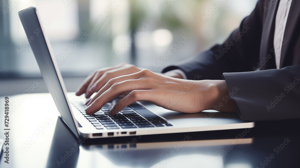 close-up of hands of businessman pressing on laptop keyboard freelancer technology finance and business close-up of hands of businessman pressing on laptop keyboard freelancer technology finance and business