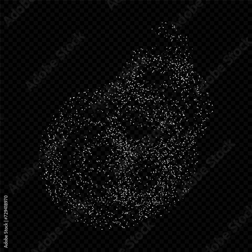 White sugar particles.