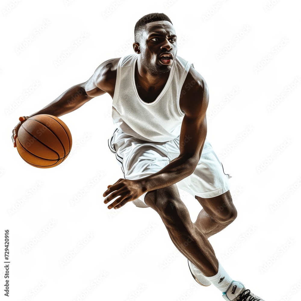 Man in White Shirt and Shorts Holding a Basketball