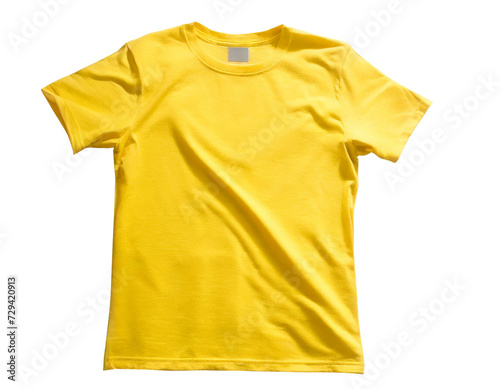 Gelbes Tshirt isoliert auf weißen Hintergrund, Freisteller