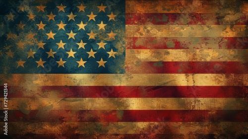 Vintage American Flag, Presented with a vintage texture, the American flag symbolizes both history and patriotism, encapsulating the rustic essence that pays homage to the solemnity of Memorial Day.