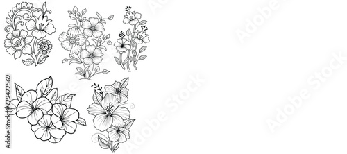 Vector flower vector art  graphics flowers icons set. vintage illustration flower clipart  vector flowers flat style artwork design  Converted   Converted 