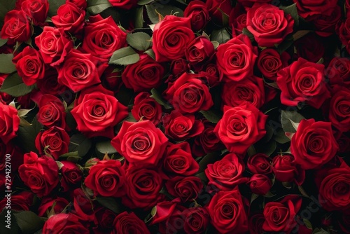 Natural fresh red roses flowers pattern wallpaper A beautiful and romantic background for love Celebration And special occasions
