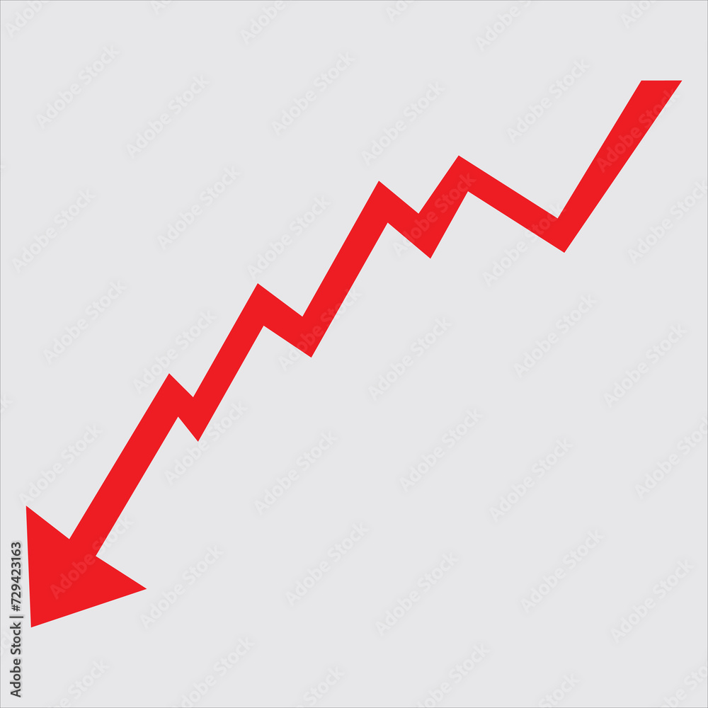 Red arrow going down stock icon . Decrease, Bankruptcy, financial market crash icon for your logo, app, web site design, UI. graph chart downtrend symbol. chart going down sign.123 Red arrow going down stock icon . Decrease, Bankruptcy, financial market crash icon for your logo, app, web site design, UI. graph chart downtrend symbol. chart going down sign.123