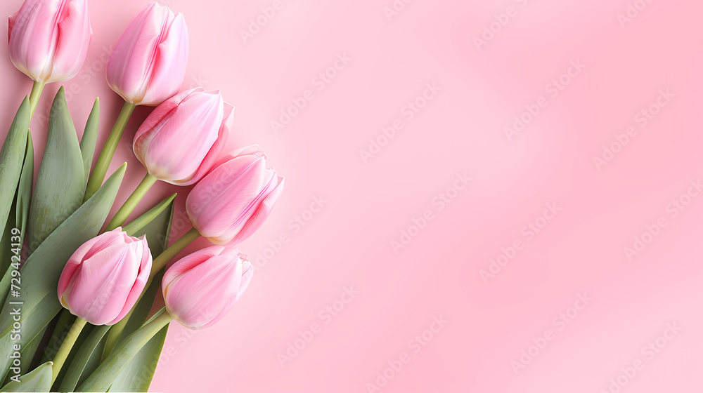 Women's Day, Valentine's Day, Mother's Day background concept, empty floral background with copy space