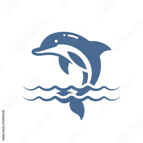 simple silhouette dolphin for digital and print  icon  logo  cute