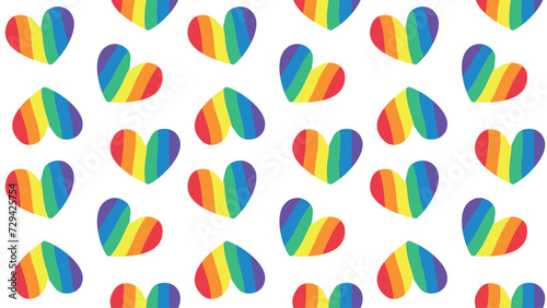 LGBTQ Seamless pattern, an Endless texture for a wallpaper or an web page background, texture. Colorful cute background with hearts / "PRIDE" / Stars / Rainbows / " LOVE "or LGBTQ flag