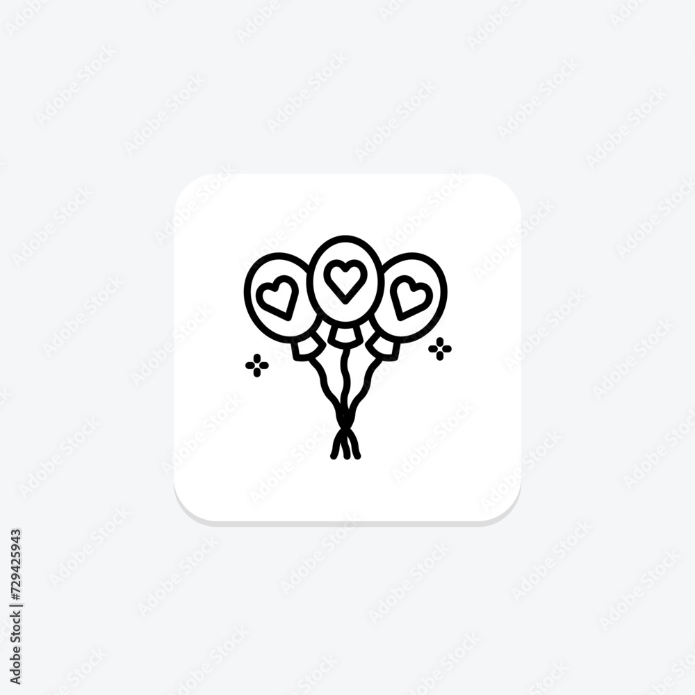 Festive Balloons icon, balloons, celebration, icon, decorative balloons line icon, editable vector icon, pixel perfect, illustrator ai file Festive Balloons icon, balloons, celebration, icon, decorative balloons line icon, editable vector icon, pixel perfect, illustrator ai file