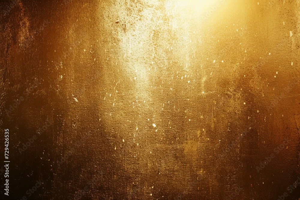 Gold brown light , background template grainy noise grungy spray texture , empty space shine bright light and glow color gradient rough abstract retro vib
