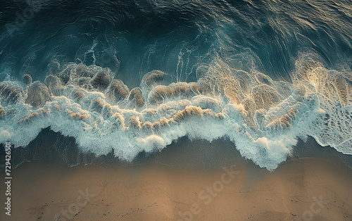 Aerial View of a Beach With Waves