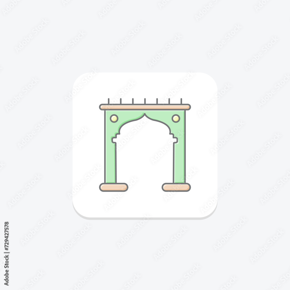 Islamic Arch icon, arch, architecture, icon, islamic architecture lineal color icon, editable vector icon, pixel perfect, illustrator ai file Islamic Arch icon, arch, architecture, icon, islamic architecture lineal color icon, editable vector icon, pixel perfect, illustrator ai file