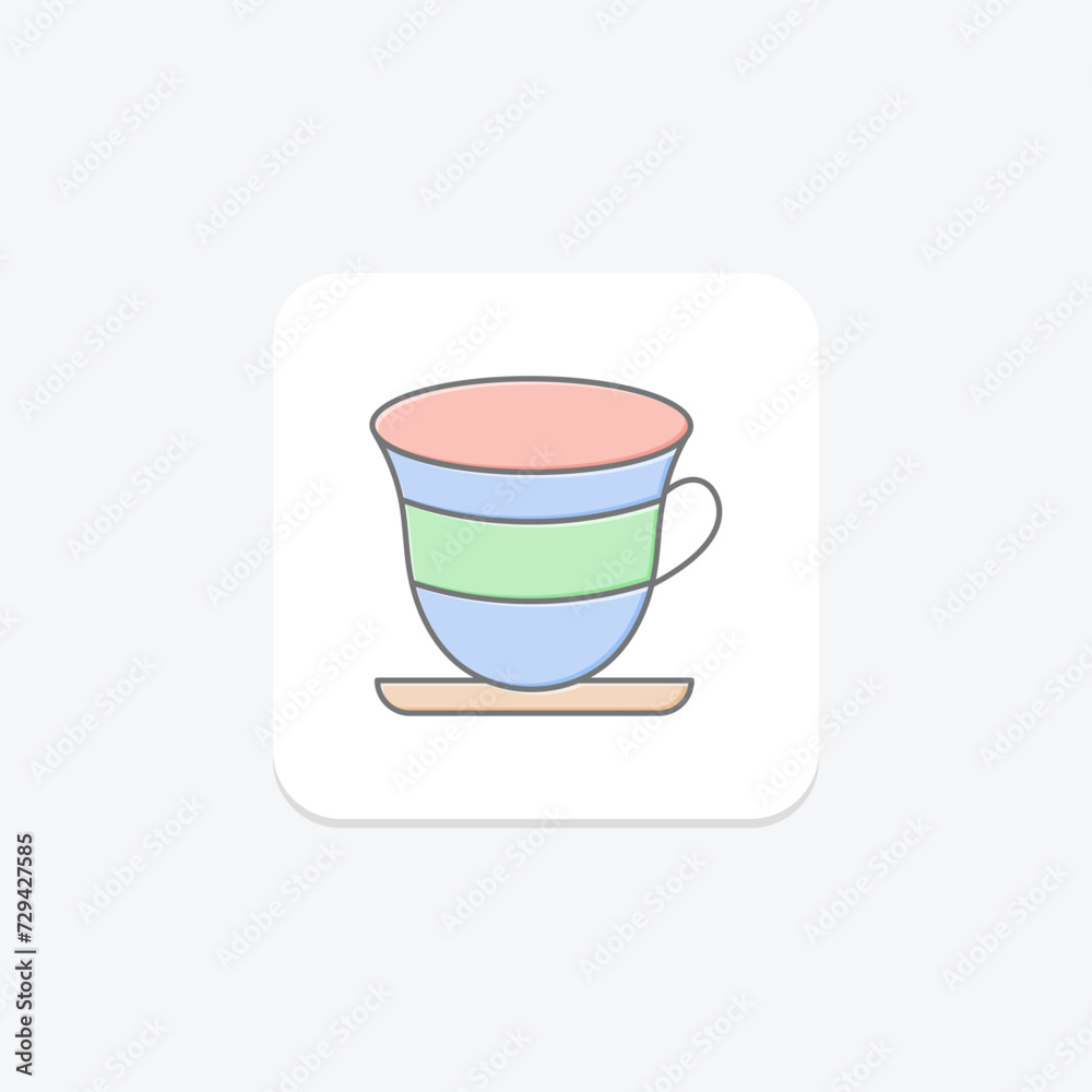 Arabic Coffee Cup icon, coffee, cup, beverage, icon lineal color icon, editable vector icon, pixel perfect, illustrator ai file Arabic Coffee Cup icon, coffee, cup, beverage, icon lineal color icon, editable vector icon, pixel perfect, illustrator ai file