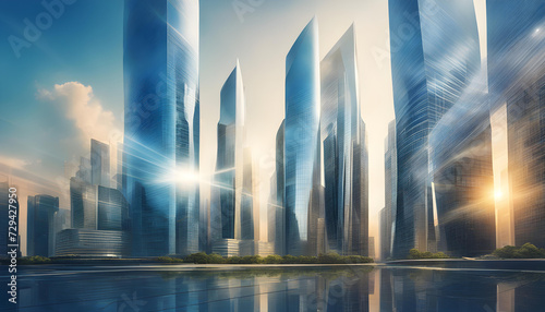 Futuristic Skyscrapers in a Smart City