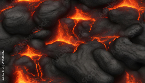 Fiery Inferno: Seamless Lava Texture Background with Volcanic Patterns