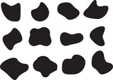 simple black cube drops blob inkblot stone shape vector