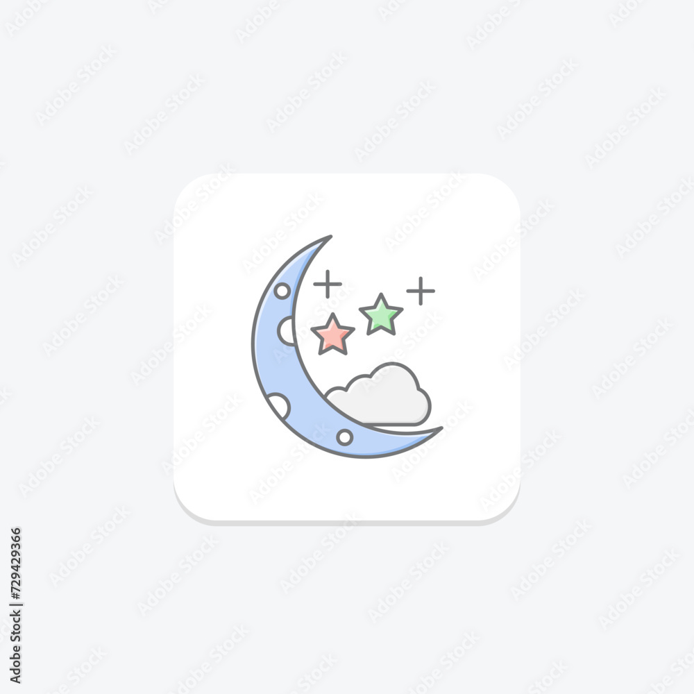 Starry Sky icon, sky, stars, night, cosmos lineal color icon, editable vector icon, pixel perfect, illustrator ai file Starry Sky icon, sky, stars, night, cosmos lineal color icon, editable vector icon, pixel perfect, illustrator ai file