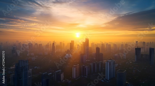 cityscape at sunrise