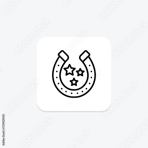 Horseshoe icon, luck, irish, symbol, luck charm line icon, editable vector icon, pixel perfect, illustrator ai file