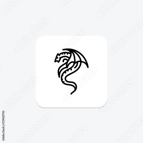Celtic Dragon icon, dragon, irish, symbol, mythical creature line icon, editable vector icon, pixel perfect, illustrator ai file