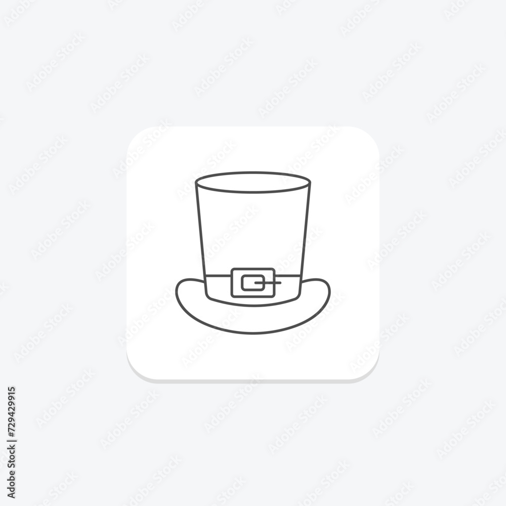 Leprechaun Hat icon, hat, irish, symbol, st patricks day thinline icon, editable vector icon, pixel perfect, illustrator ai file Leprechaun Hat icon, hat, irish, symbol, st patricks day thinline icon, editable vector icon, pixel perfect, illustrator ai file