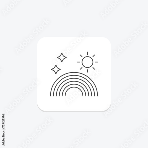 Rainbow icon, colors, irish, symbol, spectrum thinline icon, editable vector icon, pixel perfect, illustrator ai file