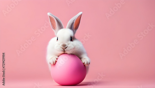 Adorable Easter Bunny: Hatching from Pink Egg © PhotoPhreak