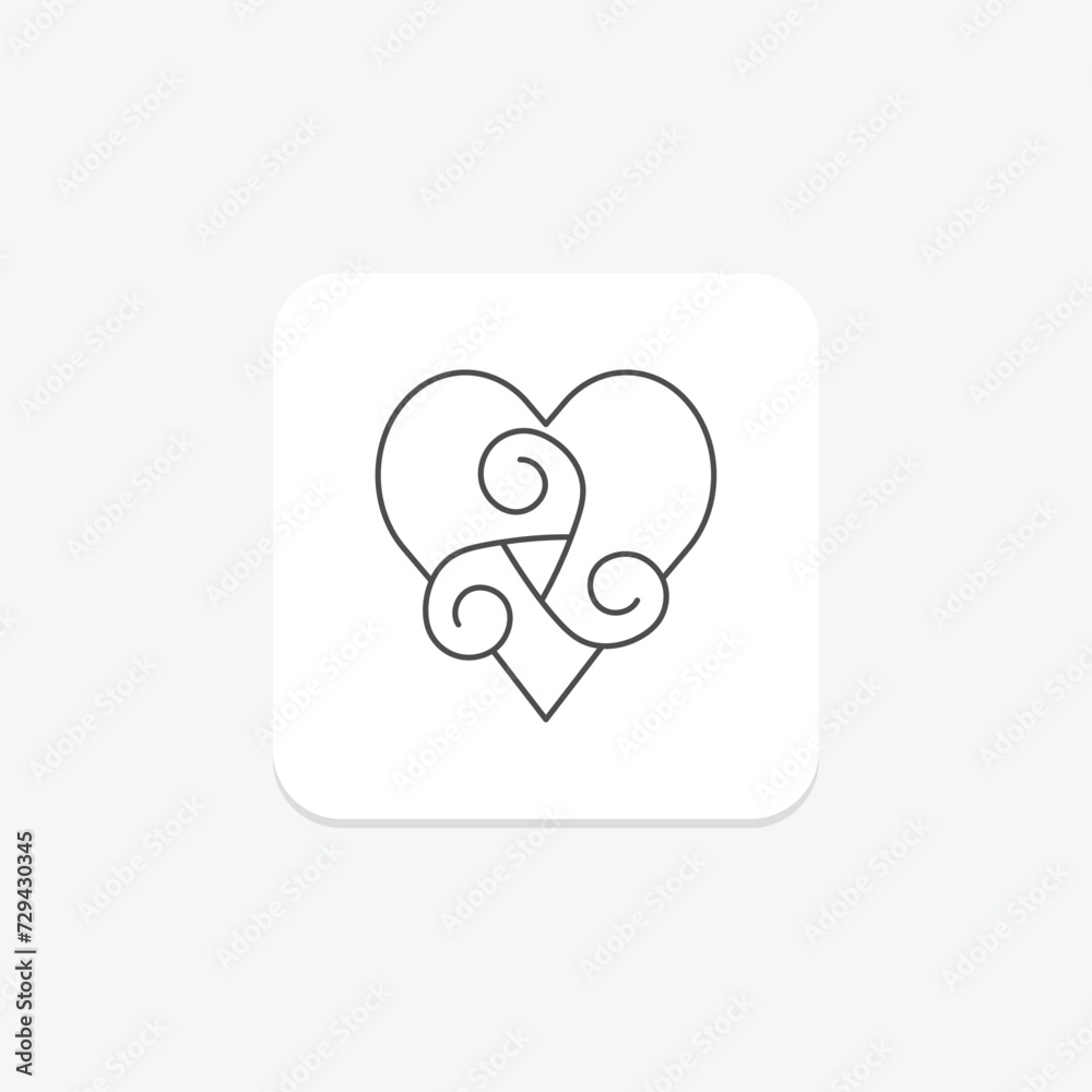 Celtic Knotwork Heart icon, knotwork heart, irish, symbol, heart thinline icon, editable vector icon, pixel perfect, illustrator ai file Celtic Knotwork Heart icon, knotwork heart, irish, symbol, heart thinline icon, editable vector icon, pixel perfect, illustrator ai file