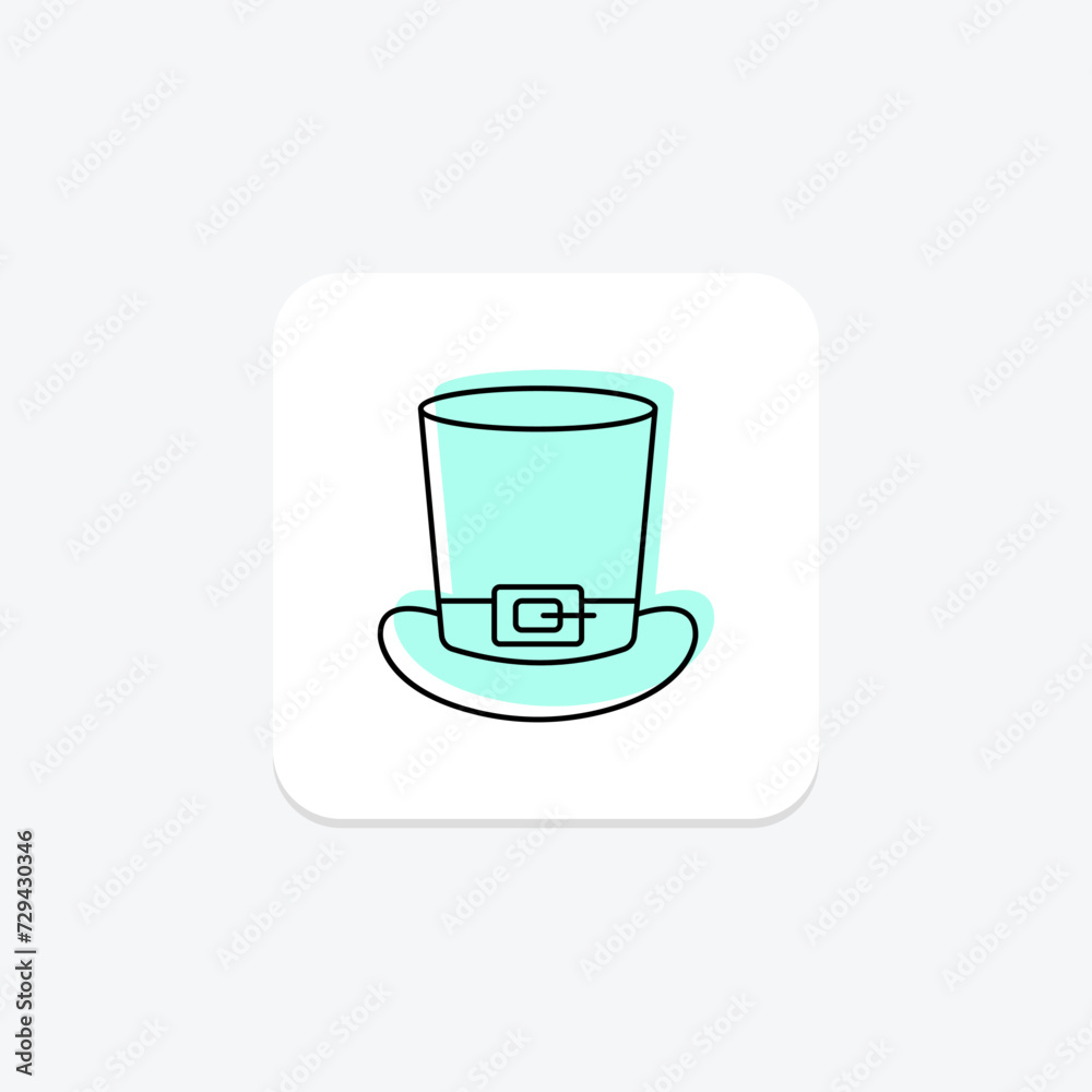 Leprechaun Hat icon, hat, irish, symbol, st patricks day color shadow thinline icon, editable vector icon, pixel perfect, illustrator ai file Leprechaun Hat icon, hat, irish, symbol, st patricks day color shadow thinline icon, editable vector icon, pixel perfect, illustrator ai file