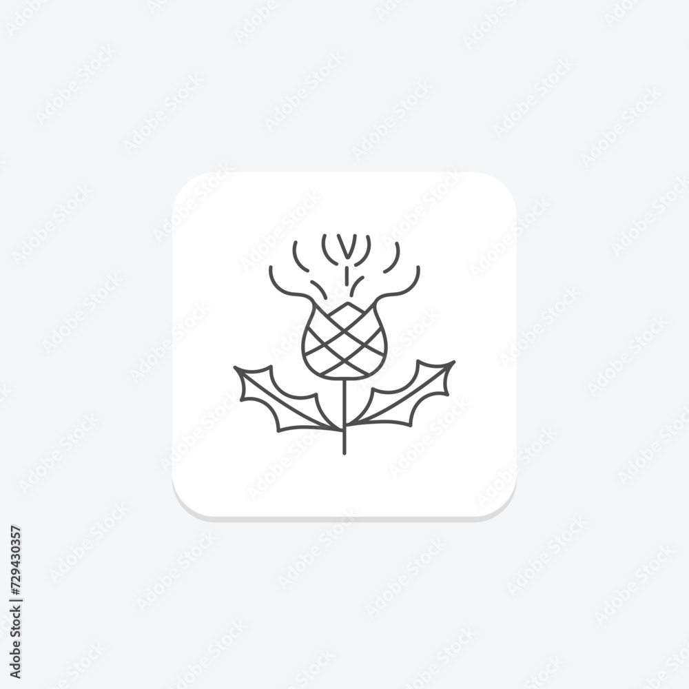 Celtic Thistle icon, thistle, irish, symbol, flower thinline icon, editable vector icon, pixel perfect, illustrator ai file