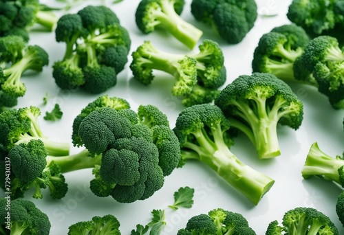 Delicious fresh broccoli isolated on white background