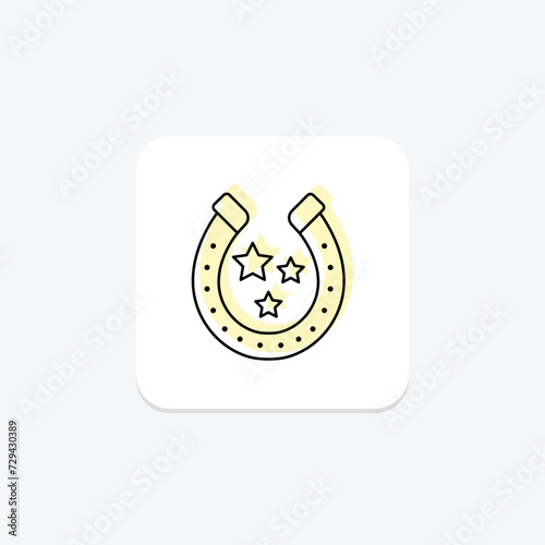 Horseshoe icon, luck, irish, symbol, luck charm color shadow thinline icon, editable vector icon, pixel perfect, illustrator ai file