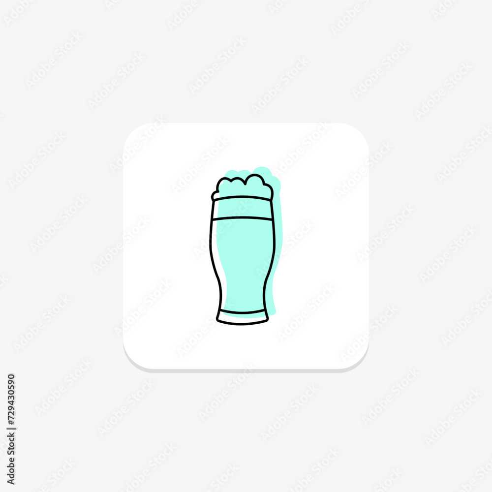 Guinness Glass icon, glass, irish, symbol, beer color shadow thinline icon, editable vector icon, pixel perfect, illustrator ai file Guinness Glass icon, glass, irish, symbol, beer color shadow thinline icon, editable vector icon, pixel perfect, illustrator ai file