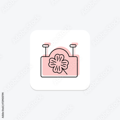 Irish Pubs Sign icon, pub sign, irish, symbol, bar color shadow thinline icon, editable vector icon, pixel perfect, illustrator ai file