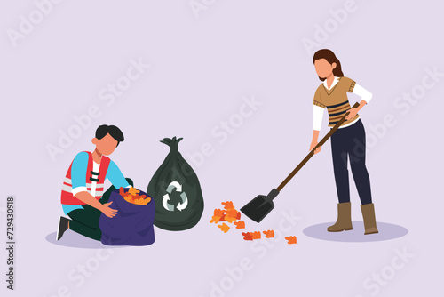 Volunteer activity concept. Colored flat vector illustration isolated.