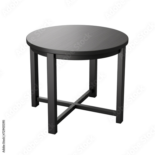 Round Side Table. Scandinavian modern minimalist style. Transparent background, isolated image.