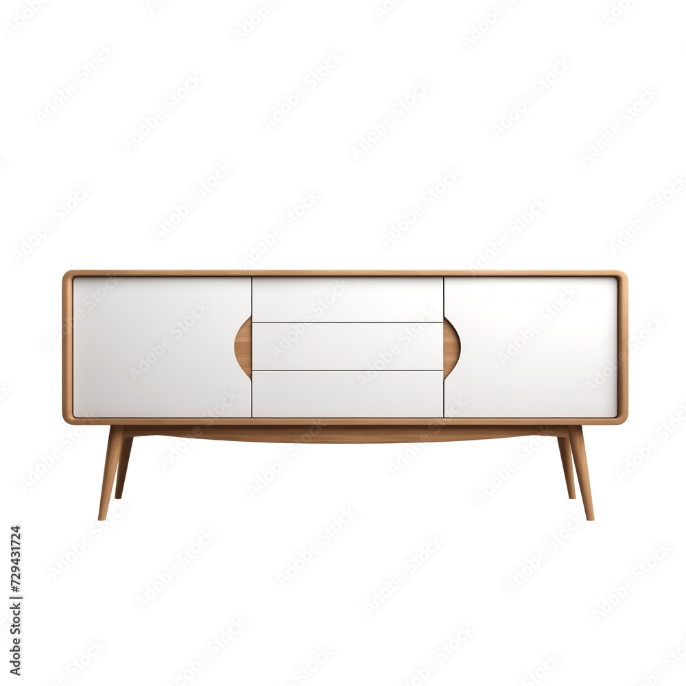Sideboard. Scandinavian modern minimalist style. Transparent background, isolated image. Sideboard. Scandinavian modern minimalist style. Transparent background, isolated image.