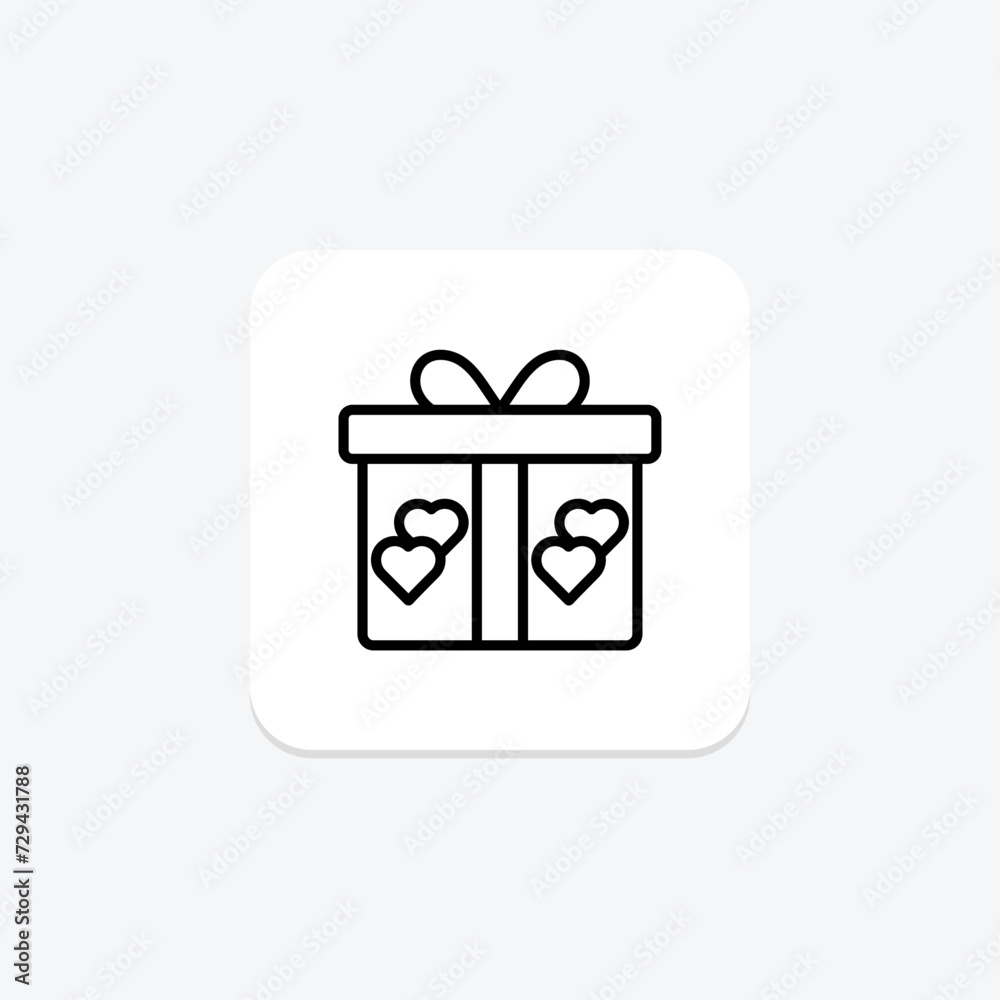 Gift Box icon, gift, box, present, surprise line icon, editable vector icon, pixel perfect, illustrator ai file Gift Box icon, gift, box, present, surprise line icon, editable vector icon, pixel perfect, illustrator ai file