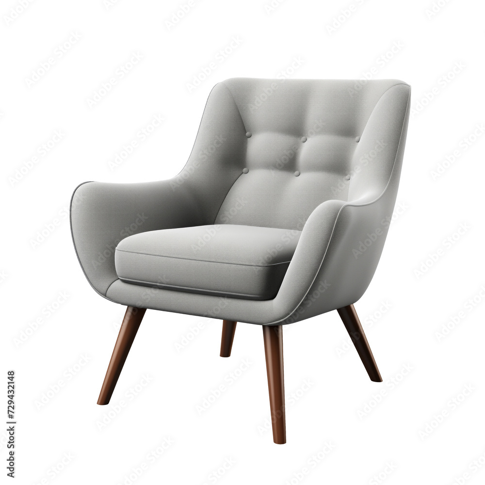 Soft Chair. Scandinavian modern minimalist style. Transparent background, isolated image. Soft Chair. Scandinavian modern minimalist style. Transparent background, isolated image.