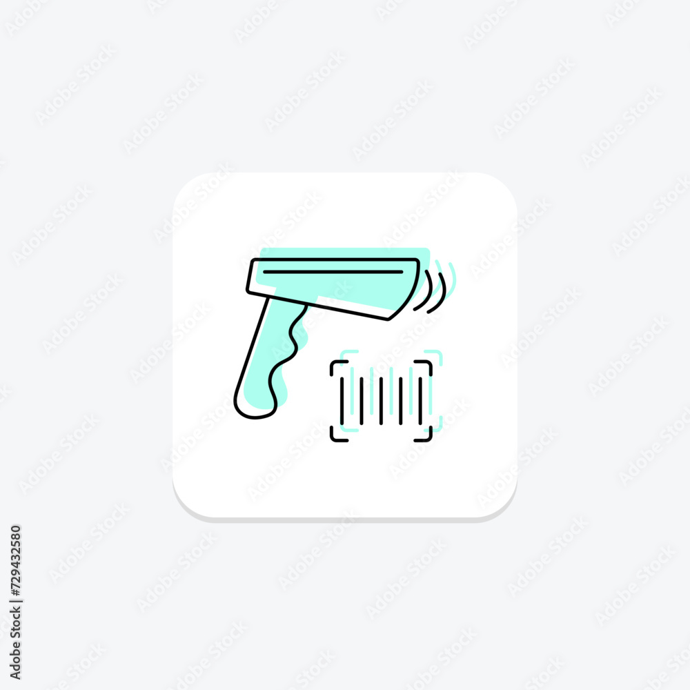 Barcode Scanner icon, barcode, scanner, technology, retail color shadow thinline icon, editable vector icon, pixel perfect, illustrator ai file