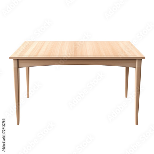 Table. Scandinavian modern minimalist style. Transparent background, isolated image.