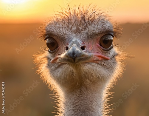 Wildlife Twilight Portraits: African Ostriches at Sunset Sanctuary