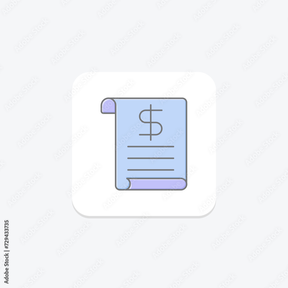 Receipt icon, invoice, proof of purchase, documentation, receipt transaction lineal color icon, editable vector icon, pixel perfect, illustrator ai file Receipt icon, invoice, proof of purchase, documentation, receipt transaction lineal color icon, editable vector icon, pixel perfect, illustrator ai file