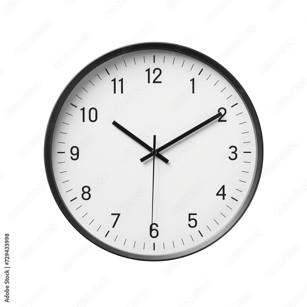 Wall Clock. Scandinavian modern minimalist style. Transparent background, isolated image. Wall Clock. Scandinavian modern minimalist style. Transparent background, isolated image.