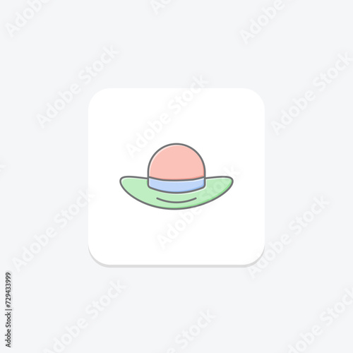 Shopaholic Hat icon, hat, shopaholic, fashion, addiction lineal color icon, editable vector icon, pixel perfect, illustrator ai file