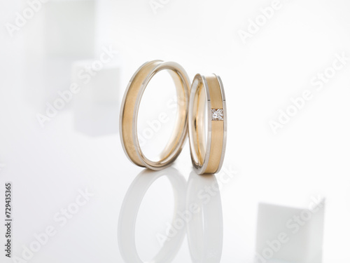 Still life of wedding rings photo