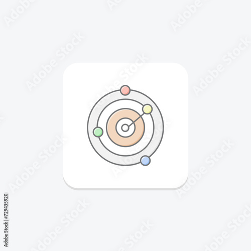 Weather Radar icon, radar, weather, icon, detection lineal color icon, editable vector icon, pixel perfect, illustrator ai file
