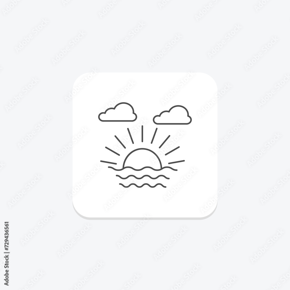 Sunrise icon, dawn, morning, sun, horizon thinline icon, editable vector icon, pixel perfect, illustrator ai file Sunrise icon, dawn, morning, sun, horizon thinline icon, editable vector icon, pixel perfect, illustrator ai file