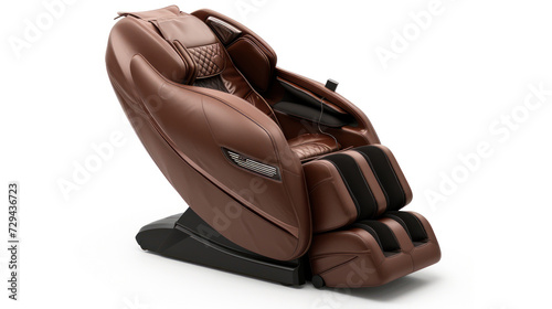 brown electric massage chair realistic on a white background photo