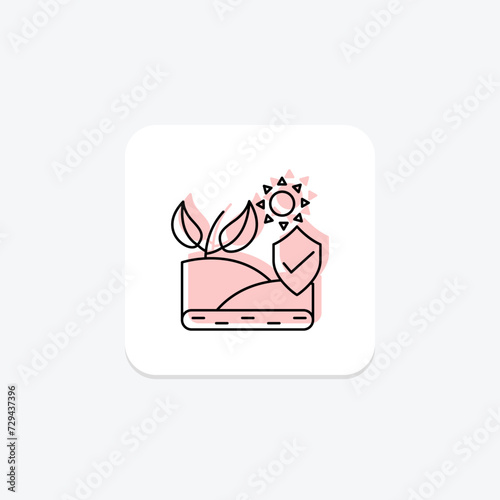 Protecting Nature icon, protecting, nature, preservation, conservation color shadow thinline icon, editable vector icon, pixel perfect, illustrator ai file