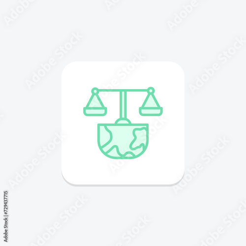 Environmental Justice icon, justice, environment, fairness, equality duotone line icon, editable vector icon, pixel perfect, illustrator ai file photo